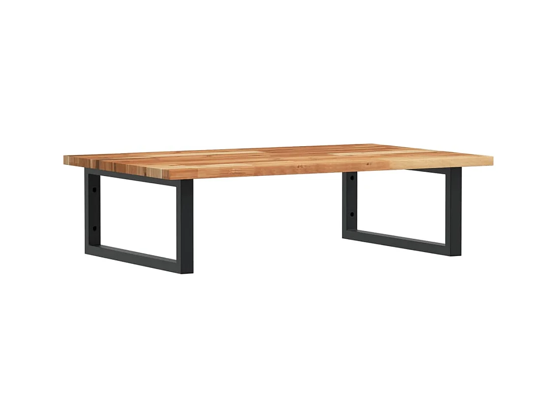 Étagère de vasque murale acier et bois massif d'acacia