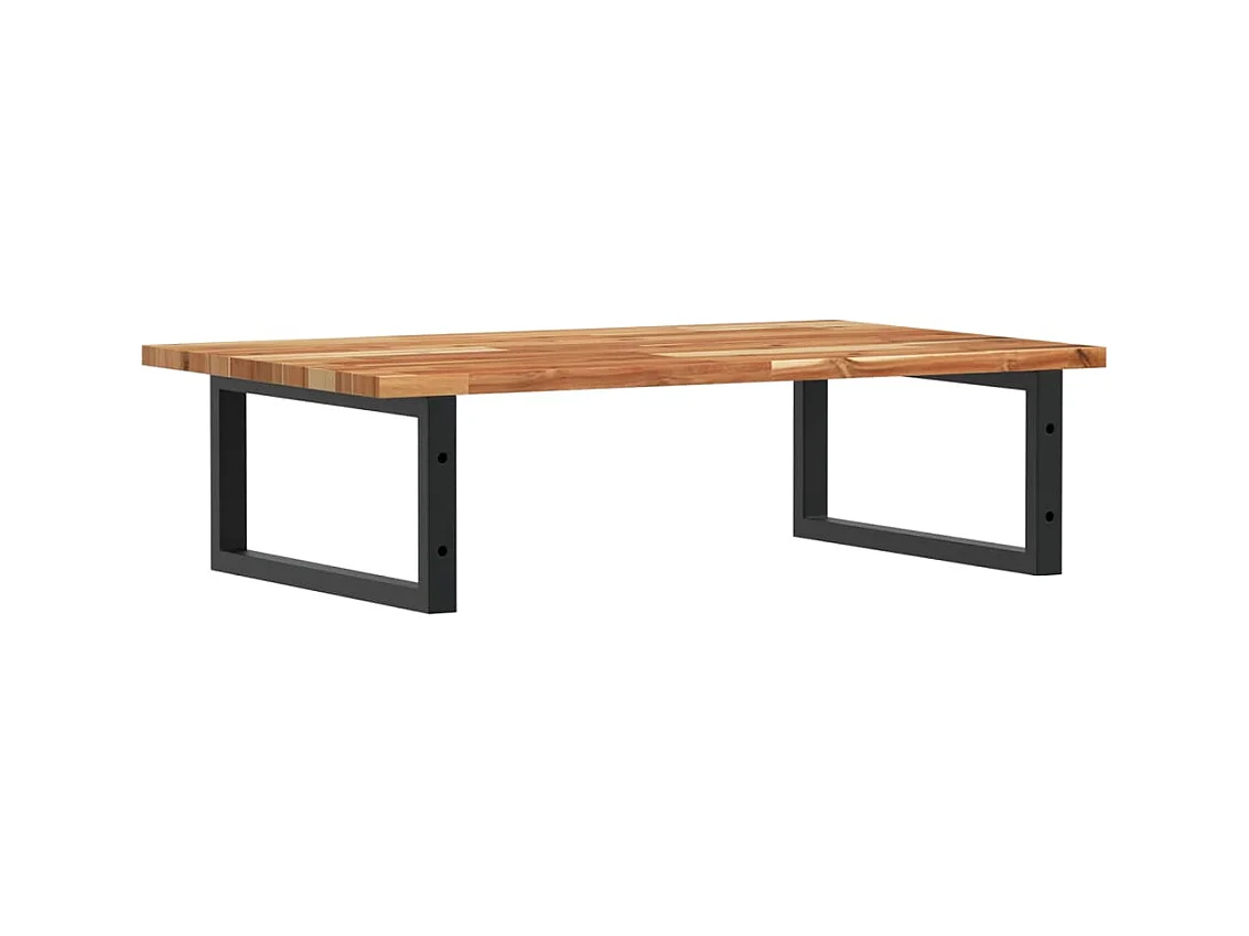 Étagère de vasque murale acier et bois massif d'acacia