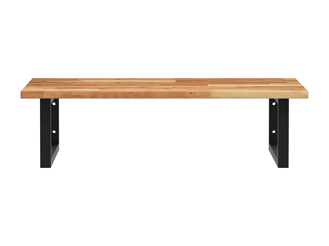 Waschbeckenregal Wandmontage Stahl und Akazienholz