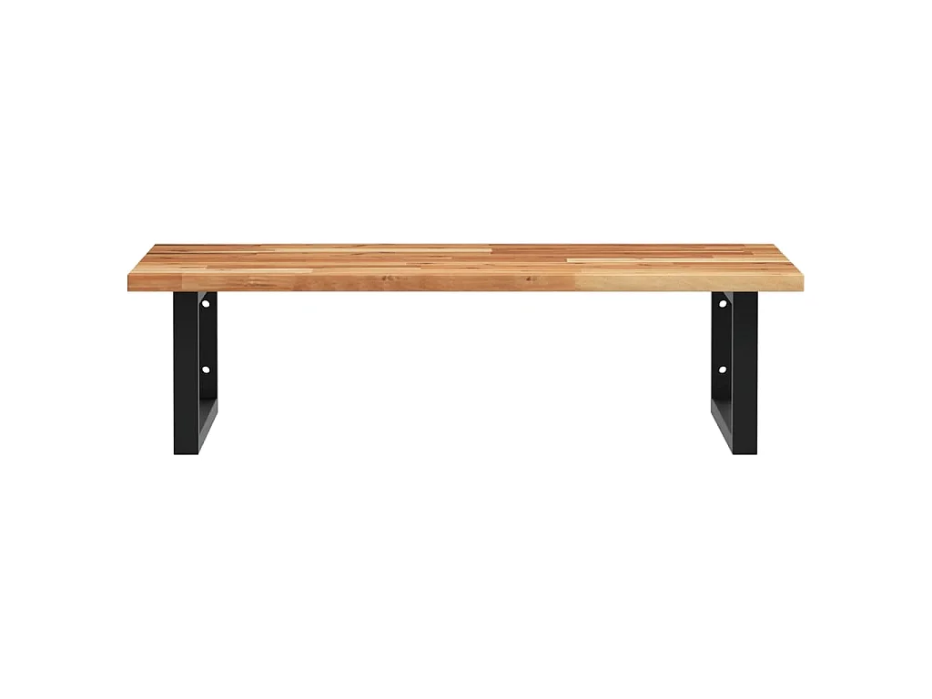 Waschbeckenregal Wandmontage Stahl und Akazienholz