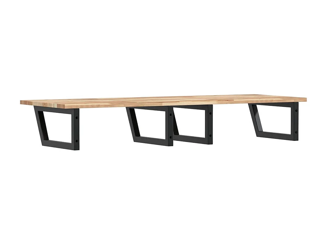 Waschbeckenregal Wandmontage Stahl und Akazienholz