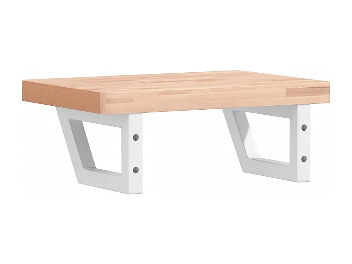 Étagère de vasque murale acier et bois massif de hêtre