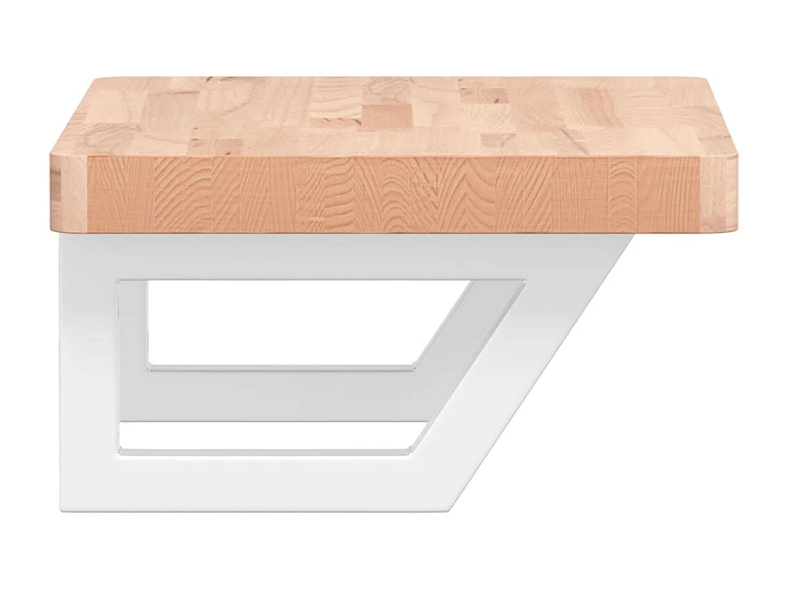 Étagère de vasque murale acier et bois massif de hêtre