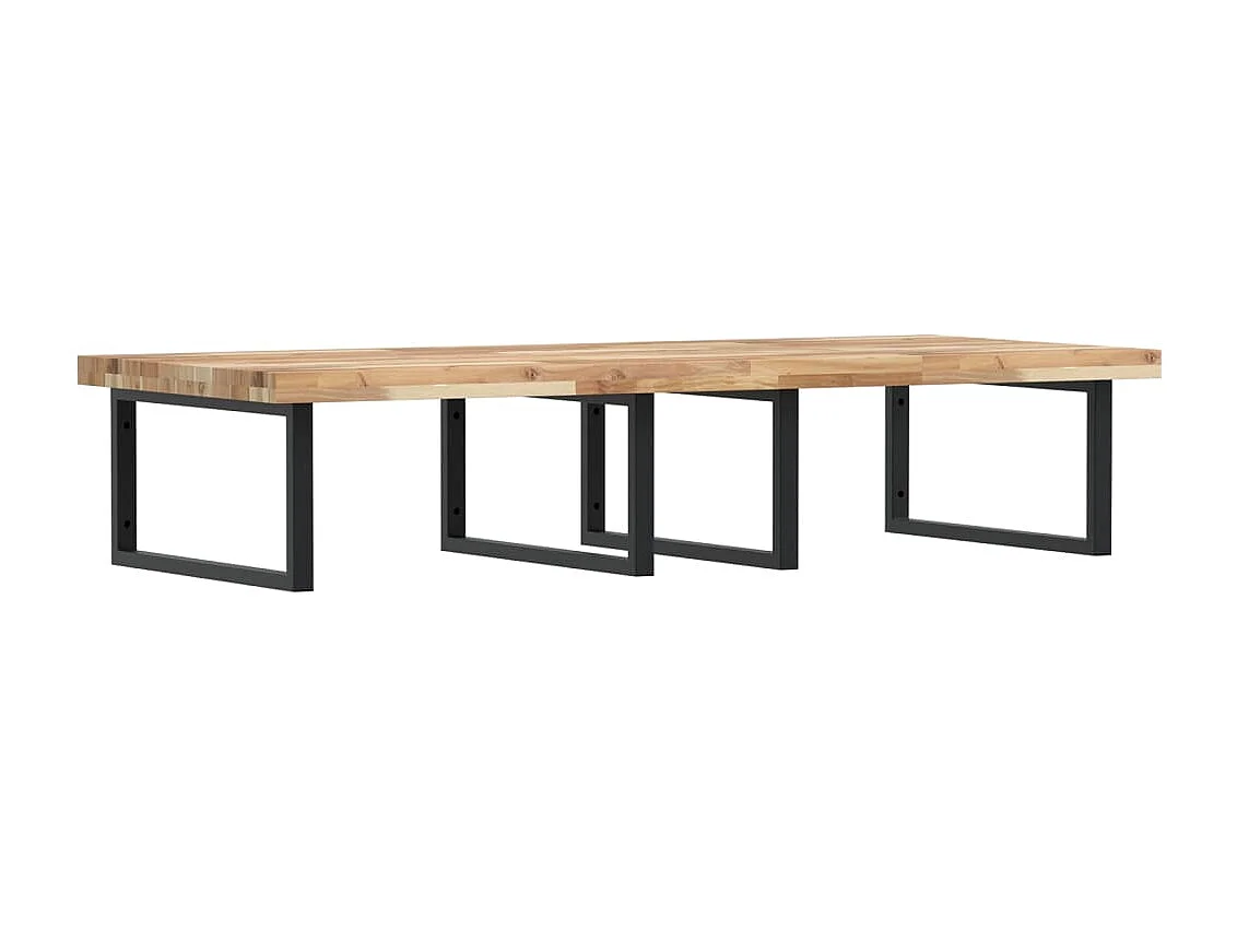 Badkamer wandschap staal en massief acaciahout