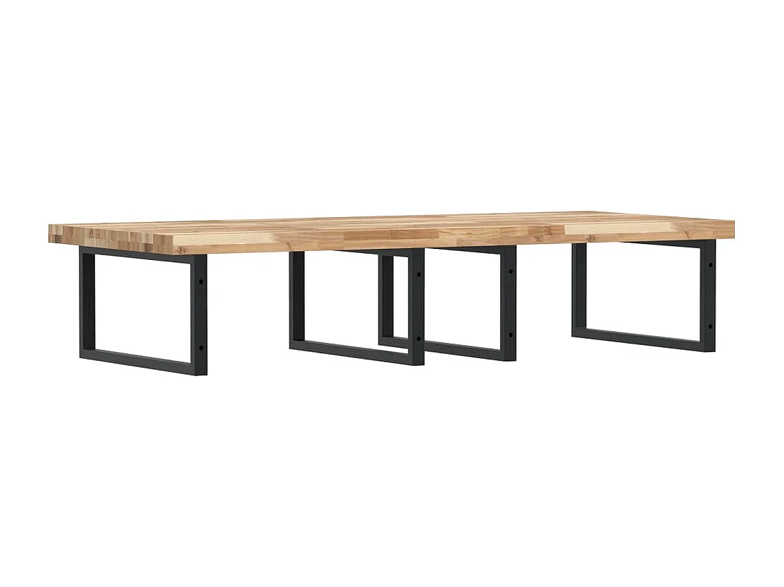 Badkamer wandschap staal en massief acaciahout