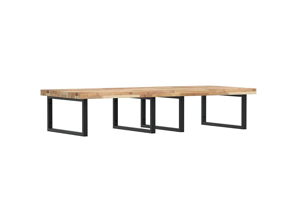 Estante de lavabo de pared acero y madera maciza de acacia