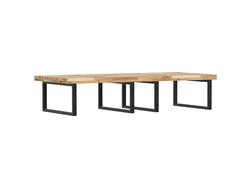 Estante de lavabo de pared acero y madera maciza de acacia