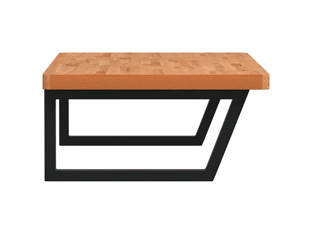 Waschbeckenregal Wandmontage Stahl und Massivholz Buche