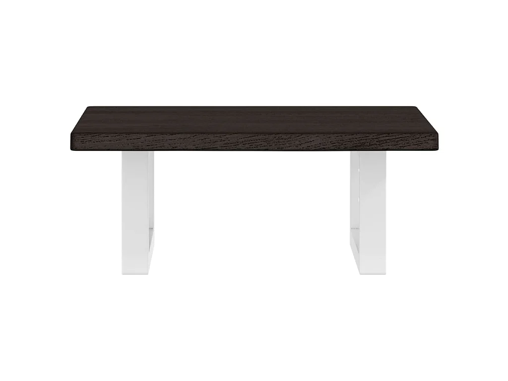 Estante de lavabo de pared de acero y madera maciza de roble