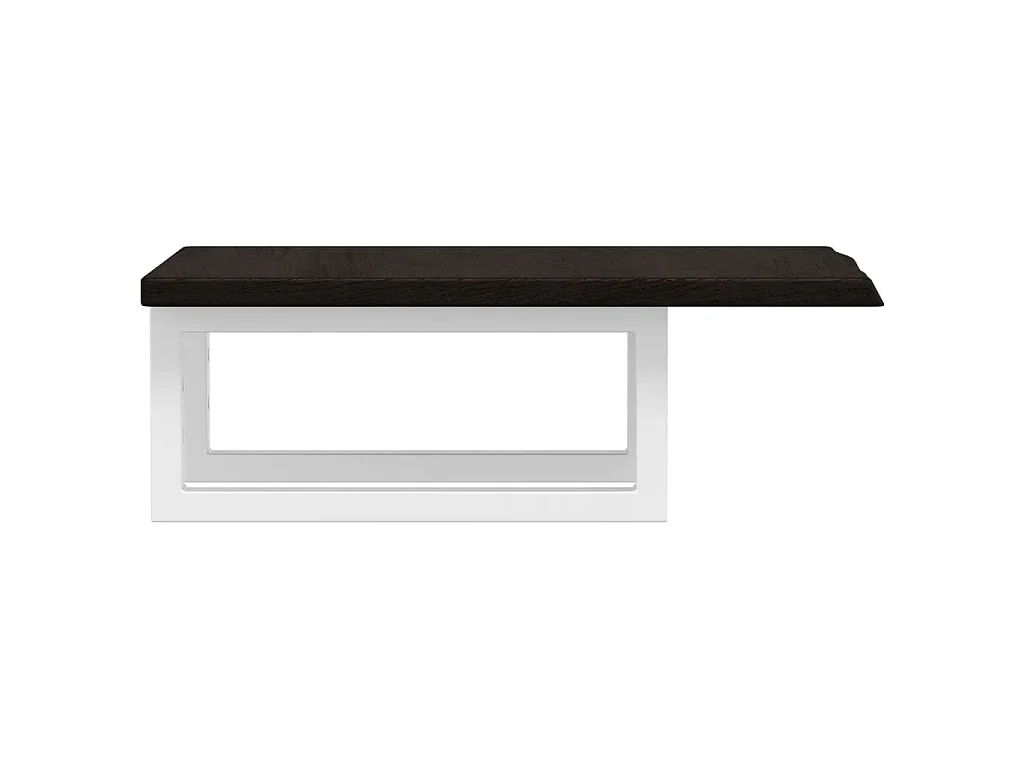 Estante de lavabo de pared de acero y madera maciza de roble