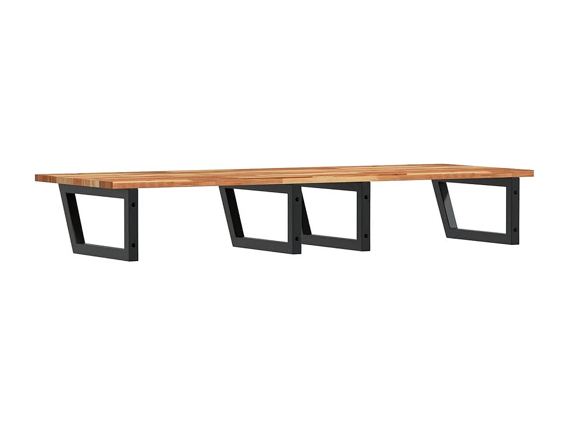 Waschbeckenregal Wandmontage Stahl und Akazienholz