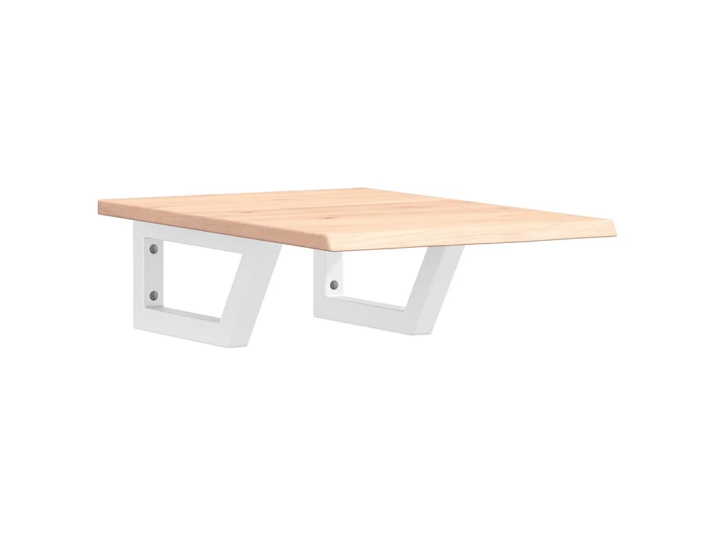 Waschtischplatte mit Halterung Stahl und Massivholz Eiche