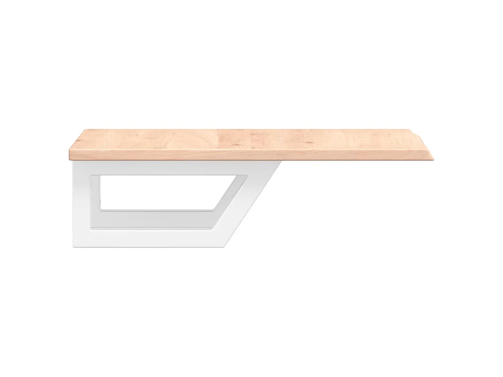 Waschtischplatte mit Halterung Stahl und Massivholz Eiche
