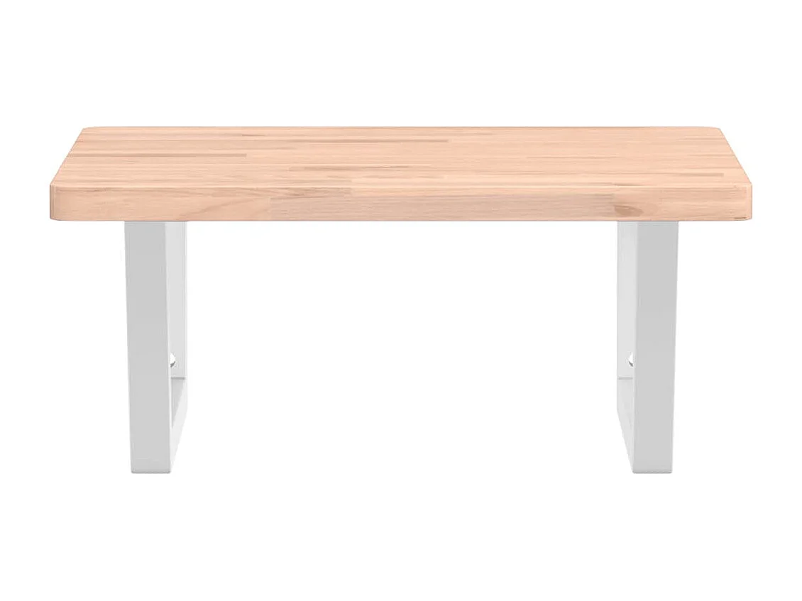 Waschbeckenregal Wandmontage Stahl und Massivholz Buche