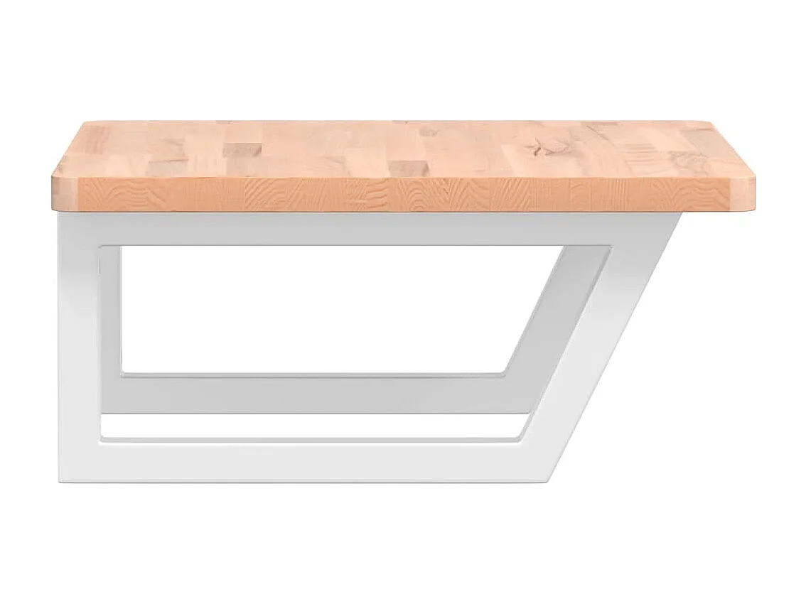 Waschbeckenregal Wandmontage Stahl und Massivholz Buche