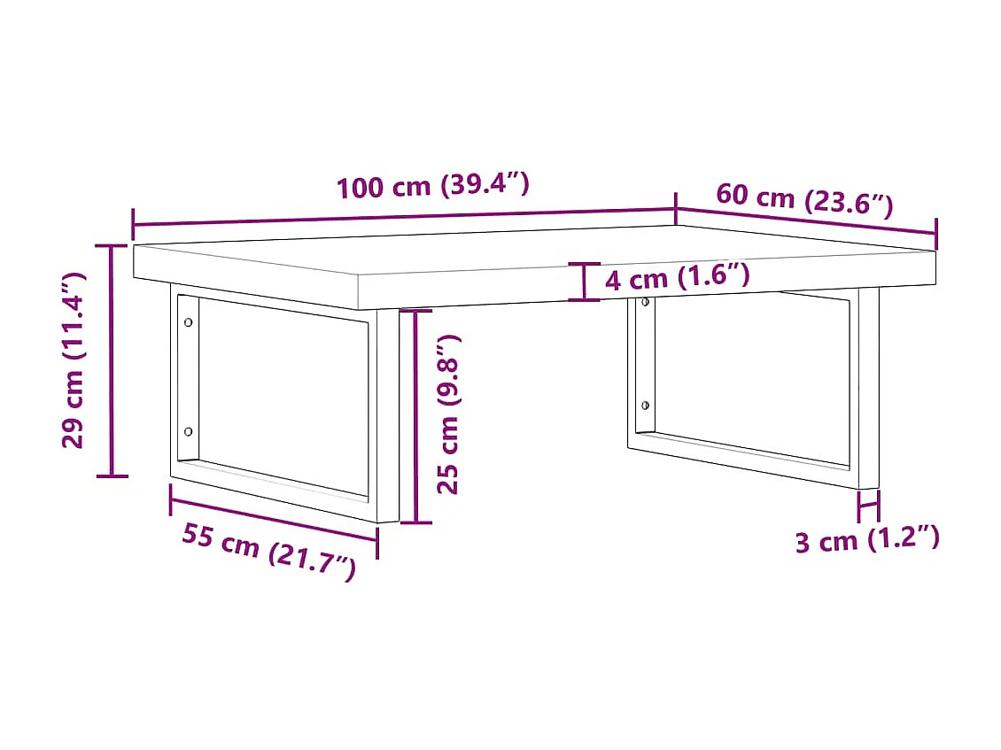 Badkamer wandschap staal en massief acaciahout