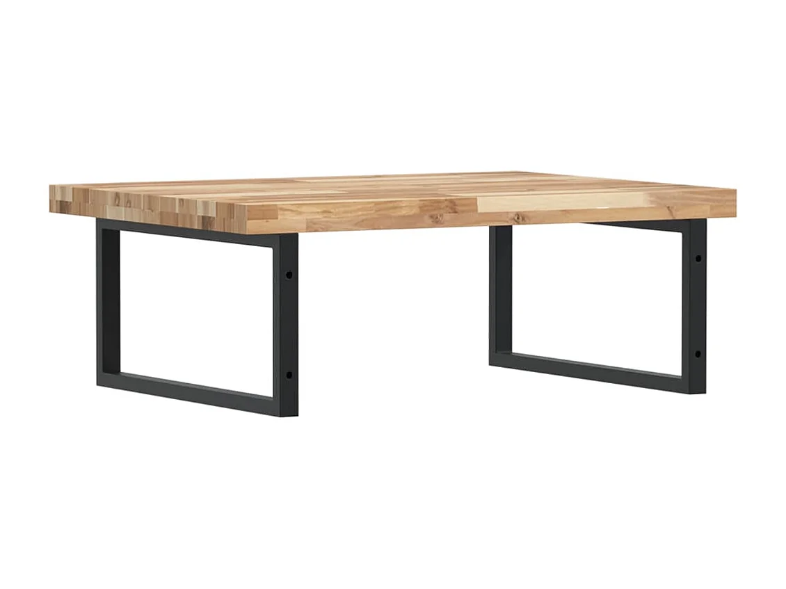 Étagère de vasque murale acier et bois massif d'acacia