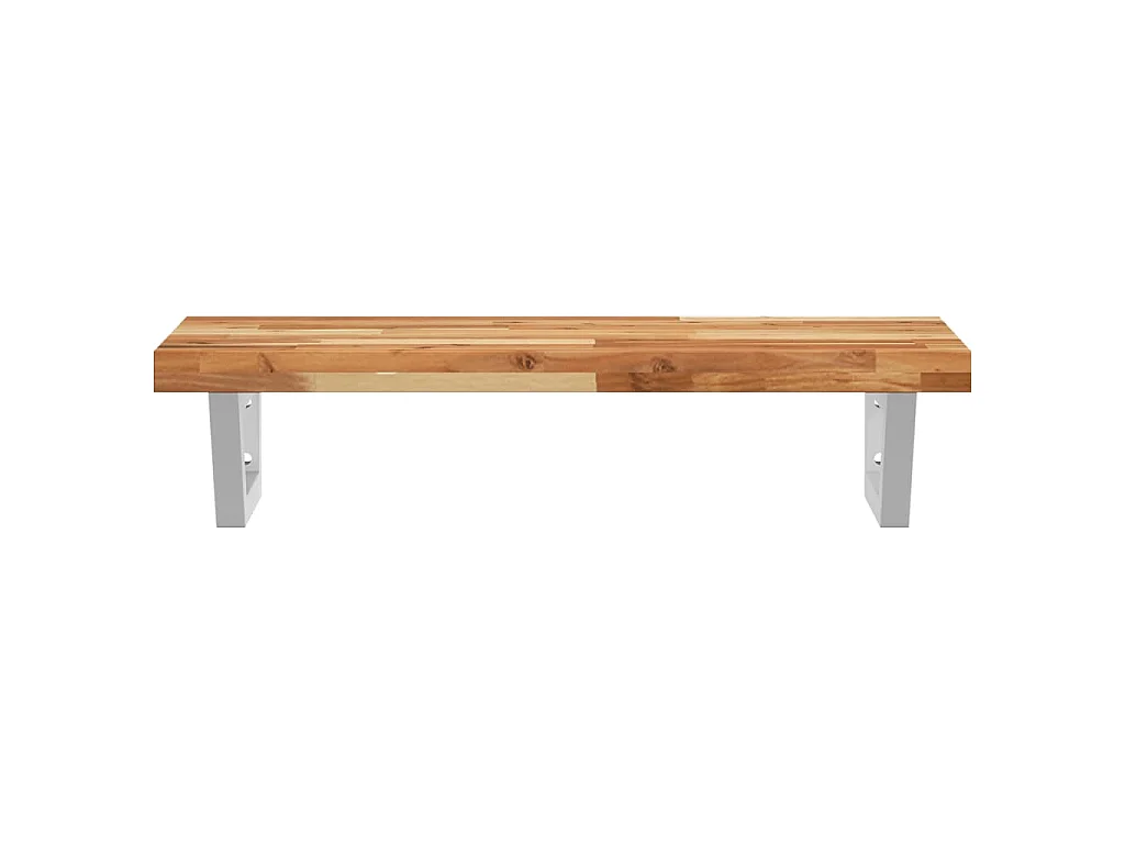 Waschbeckenregal Wandmontage Stahl und Akazienholz