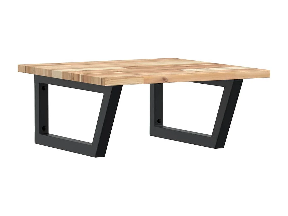 Waschbeckenregal Wandmontage Stahl und Akazienholz