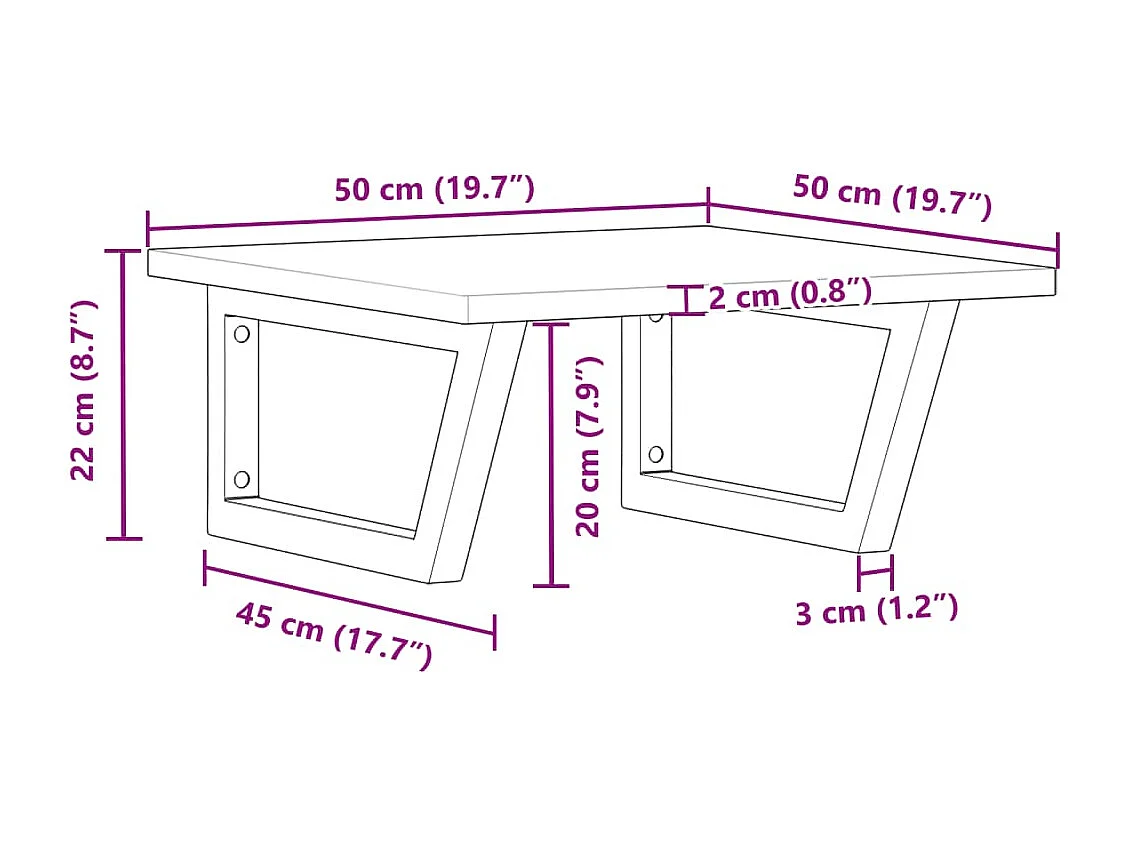 Waschbeckenregal Wandmontage Stahl und Akazienholz