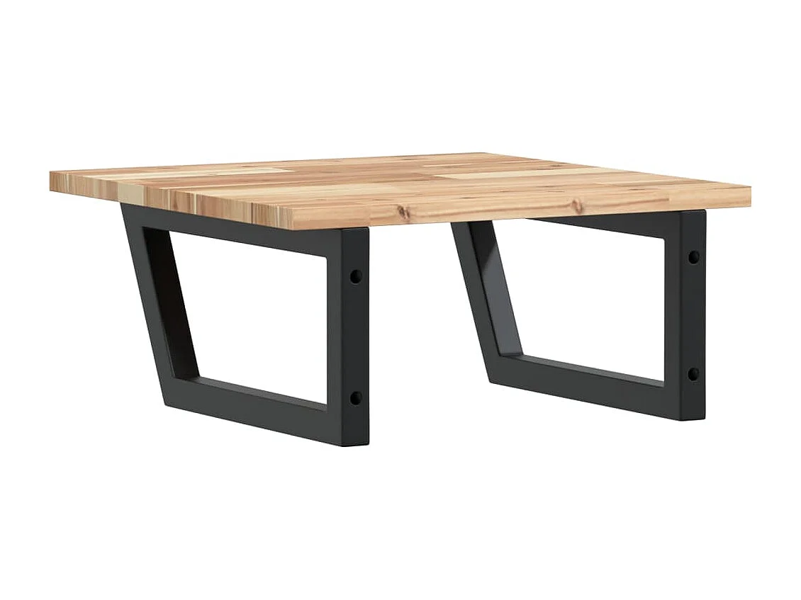 Waschbeckenregal Wandmontage Stahl und Akazienholz