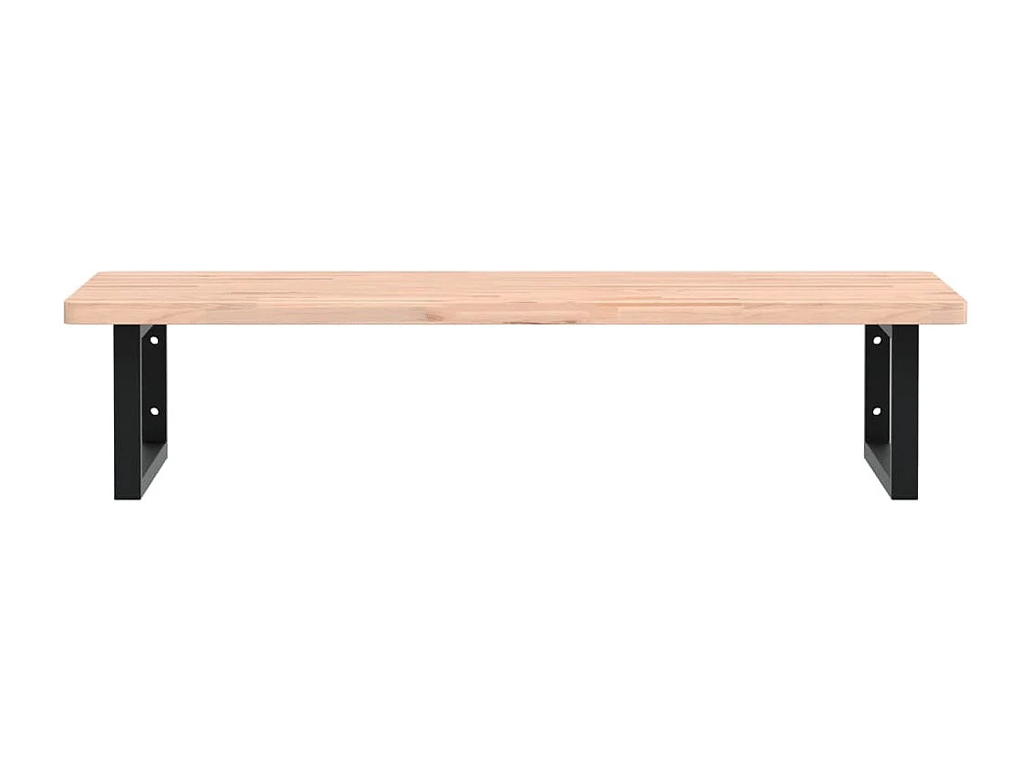 Badkamer wandschap staal en massief beukenhout