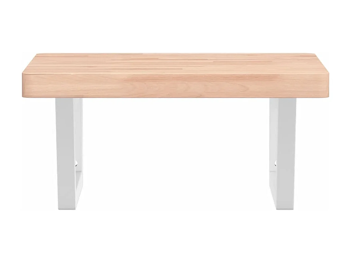 Étagère de vasque murale acier et bois massif de hêtre