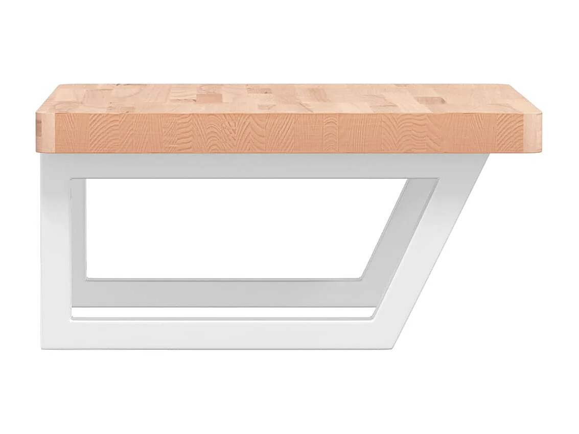 Étagère de vasque murale acier et bois massif de hêtre