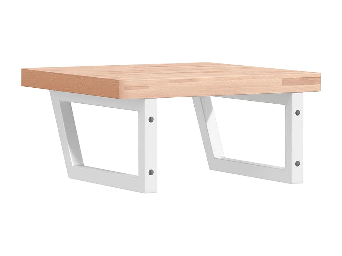 Étagère de vasque murale acier et bois massif de hêtre