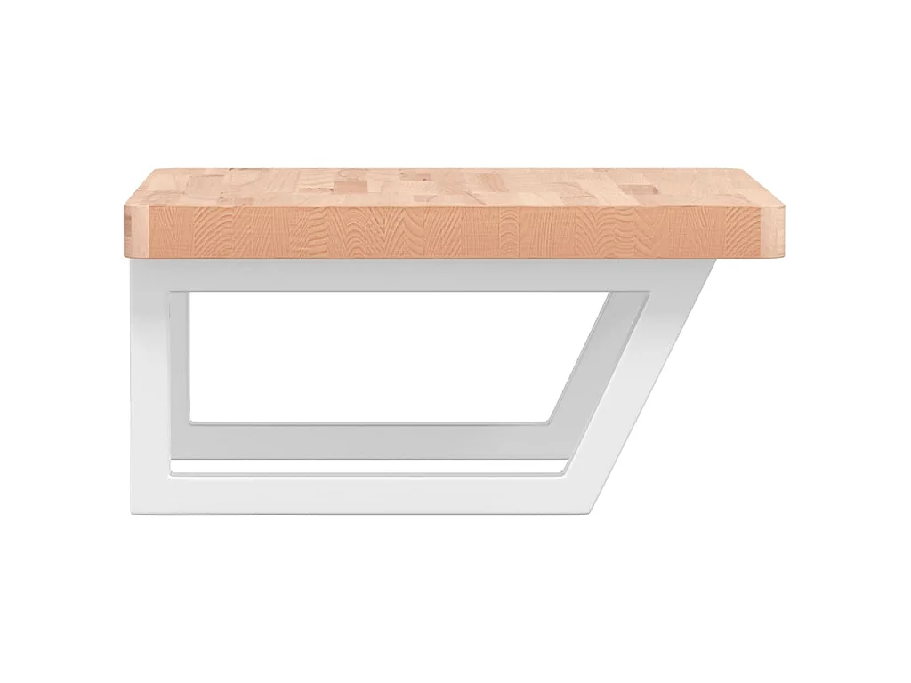 Badkamer wandschap staal en massief beukenhout