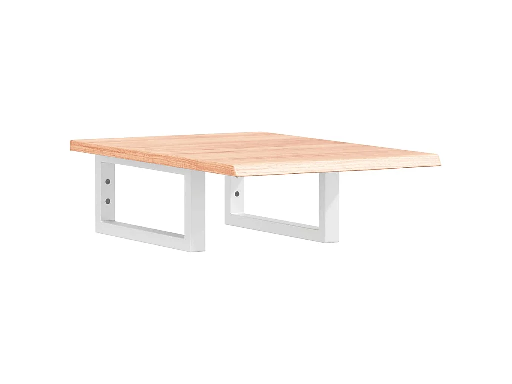 Waschtischplatte mit Halterung Stahl und Massivholz Eiche