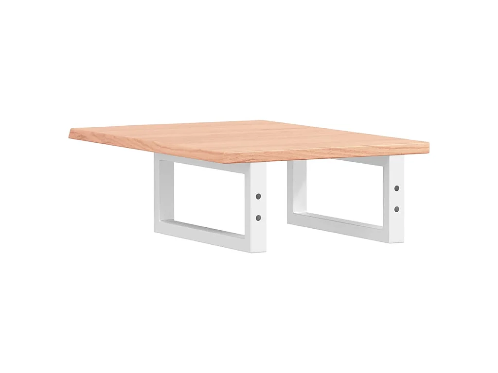 Waschtischplatte mit Halterung Stahl und Massivholz Eiche