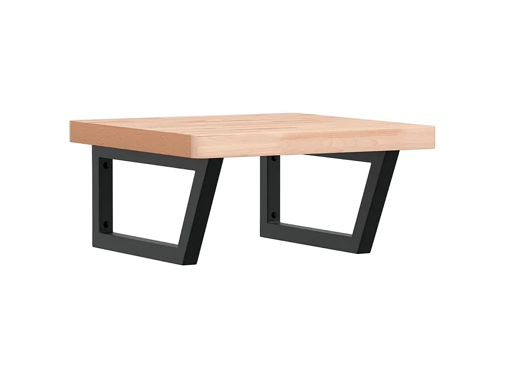 Badkamer wandschap staal en massief beukenhout