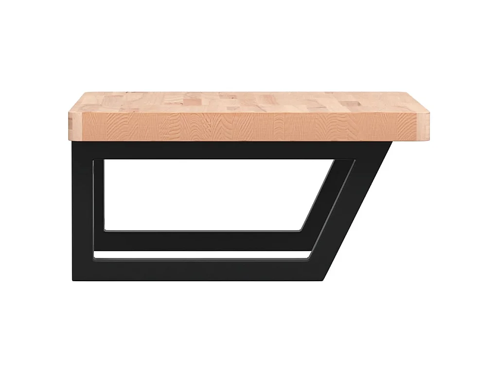 Badkamer wandschap staal en massief beukenhout