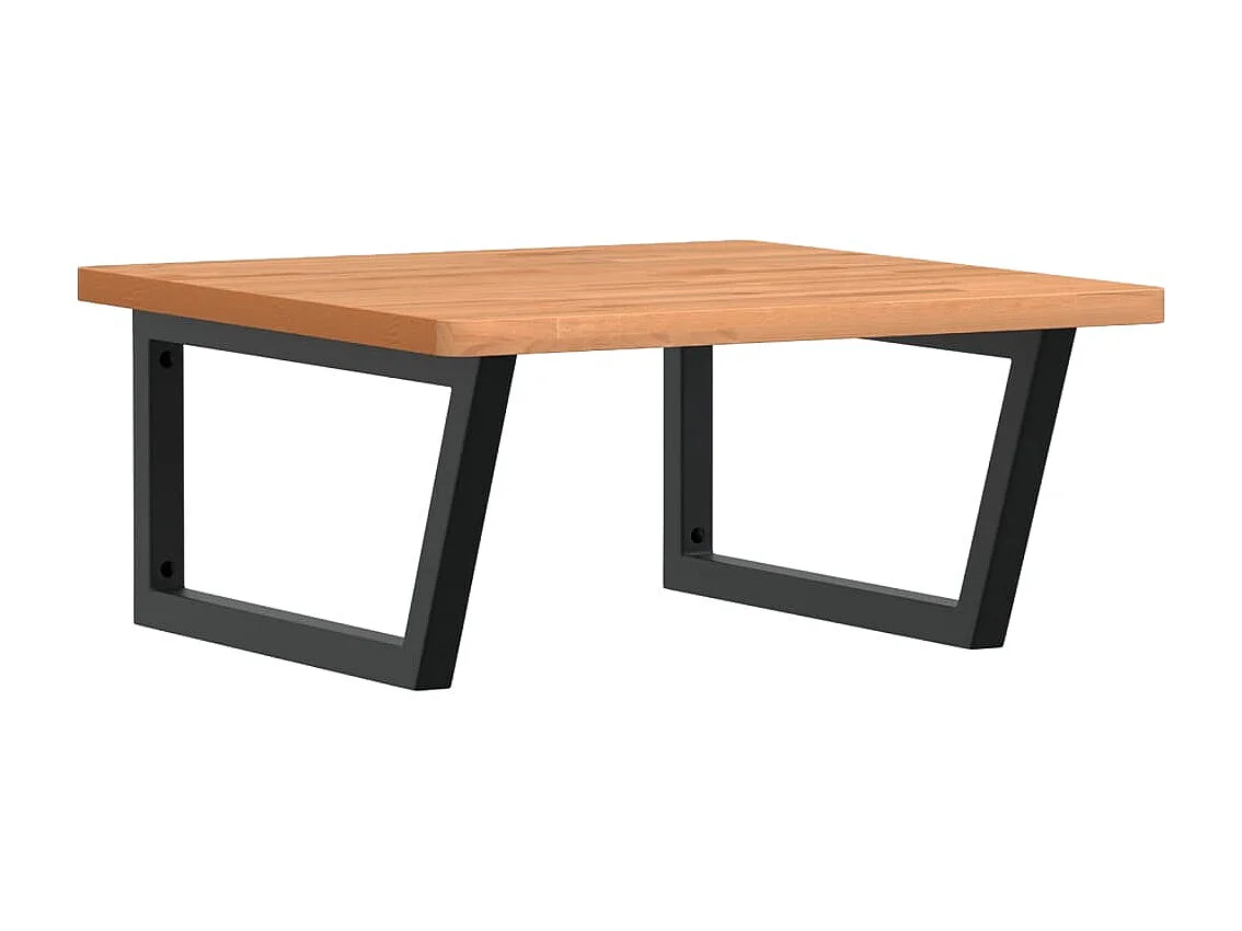 Étagère de vasque murale acier et bois massif de hêtre