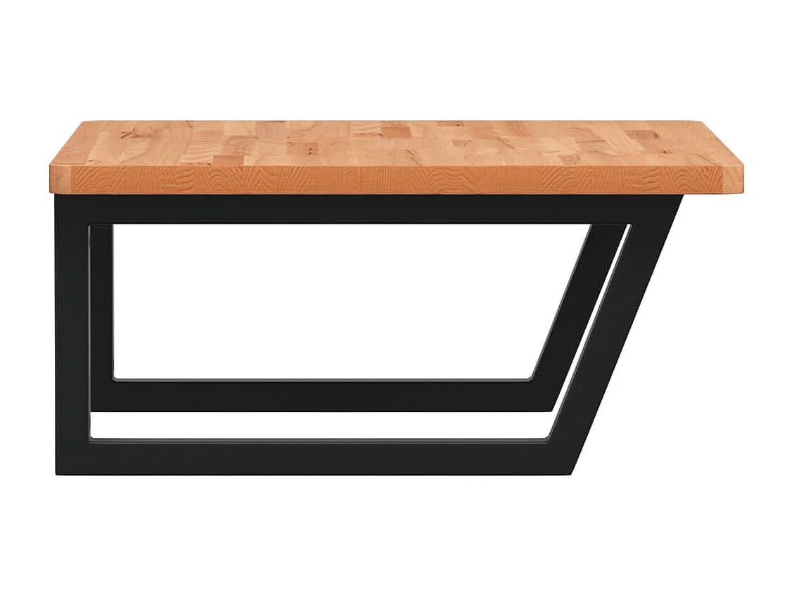 Waschbeckenregal Wandmontage Stahl und Massivholz Buche