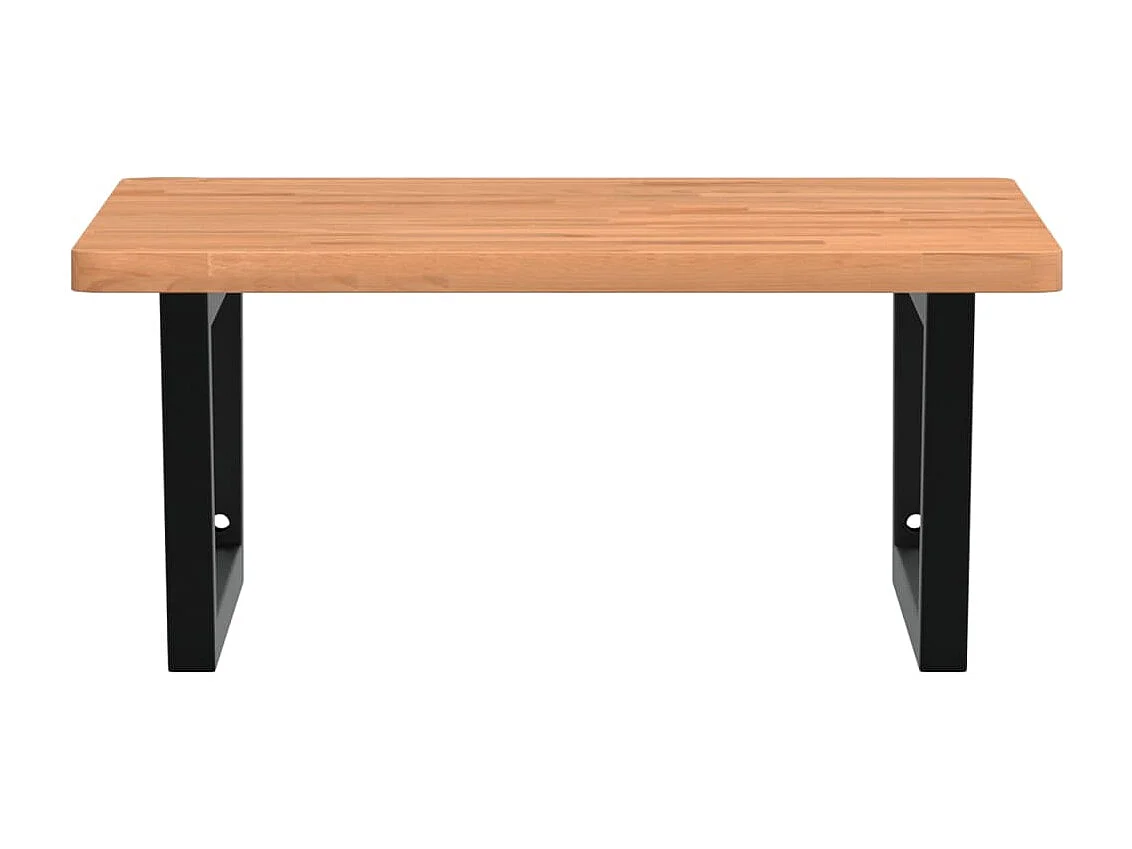 Waschbeckenregal Wandmontage Stahl und Massivholz Buche