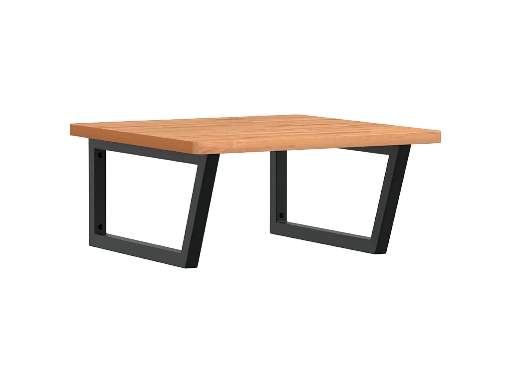 Waschbeckenregal Wandmontage Stahl und Massivholz Buche