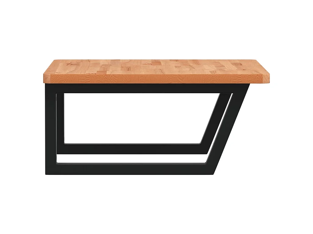 Waschbeckenregal Wandmontage Stahl und Massivholz Buche