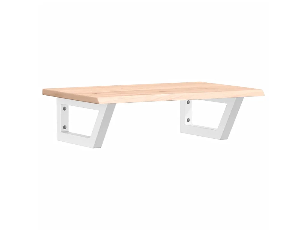 Waschtischplatte mit Halterung Stahl und Massivholz Eiche