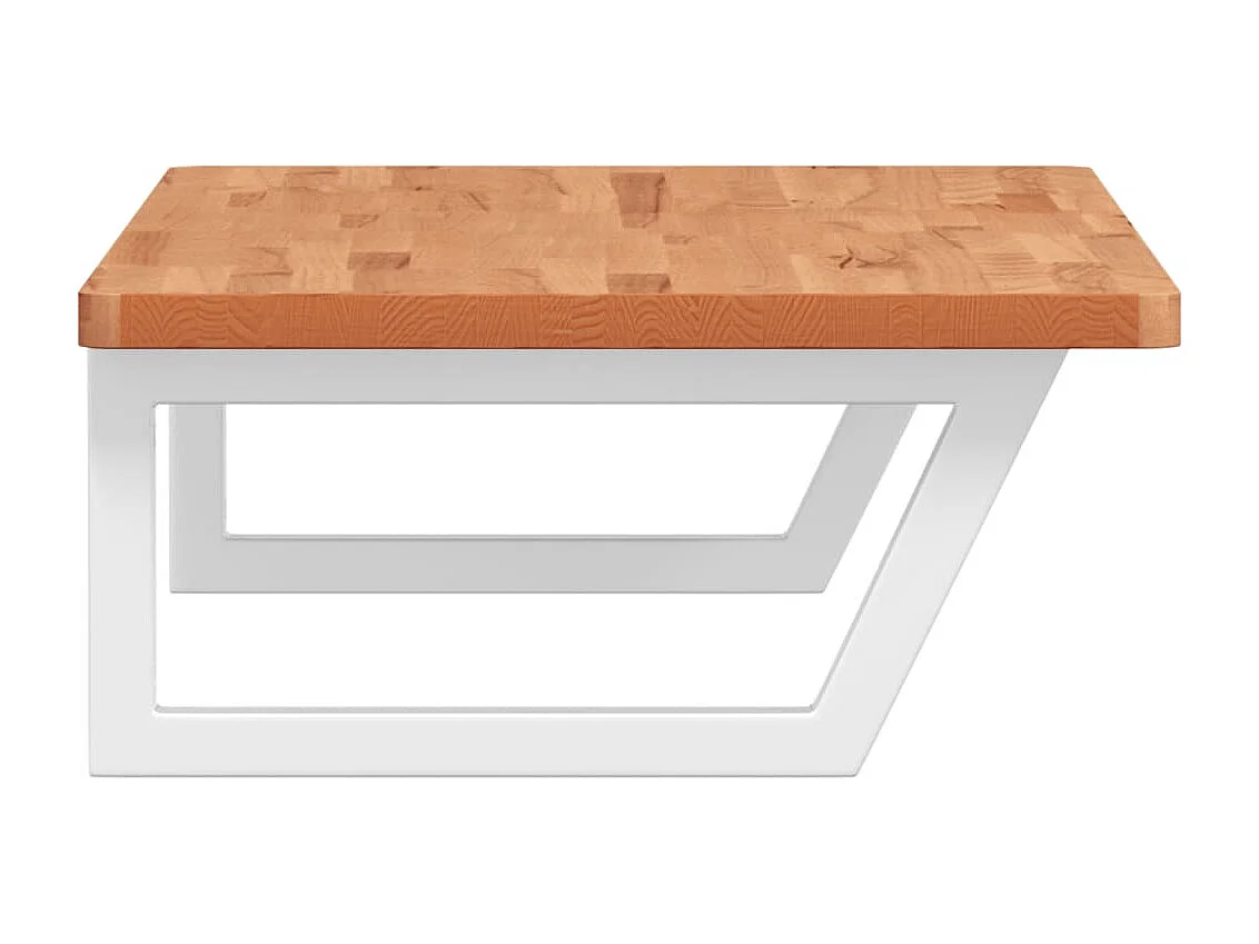 Étagère de vasque murale acier et bois massif de hêtre