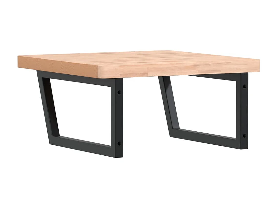 Badkamer wandschap staal en massief beukenhout