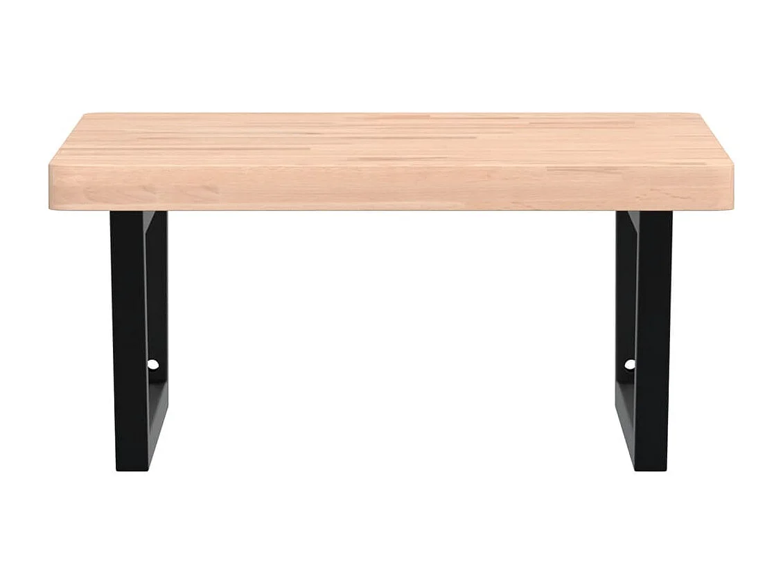 Waschbeckenregal Wandmontage Stahl und Massivholz Buche