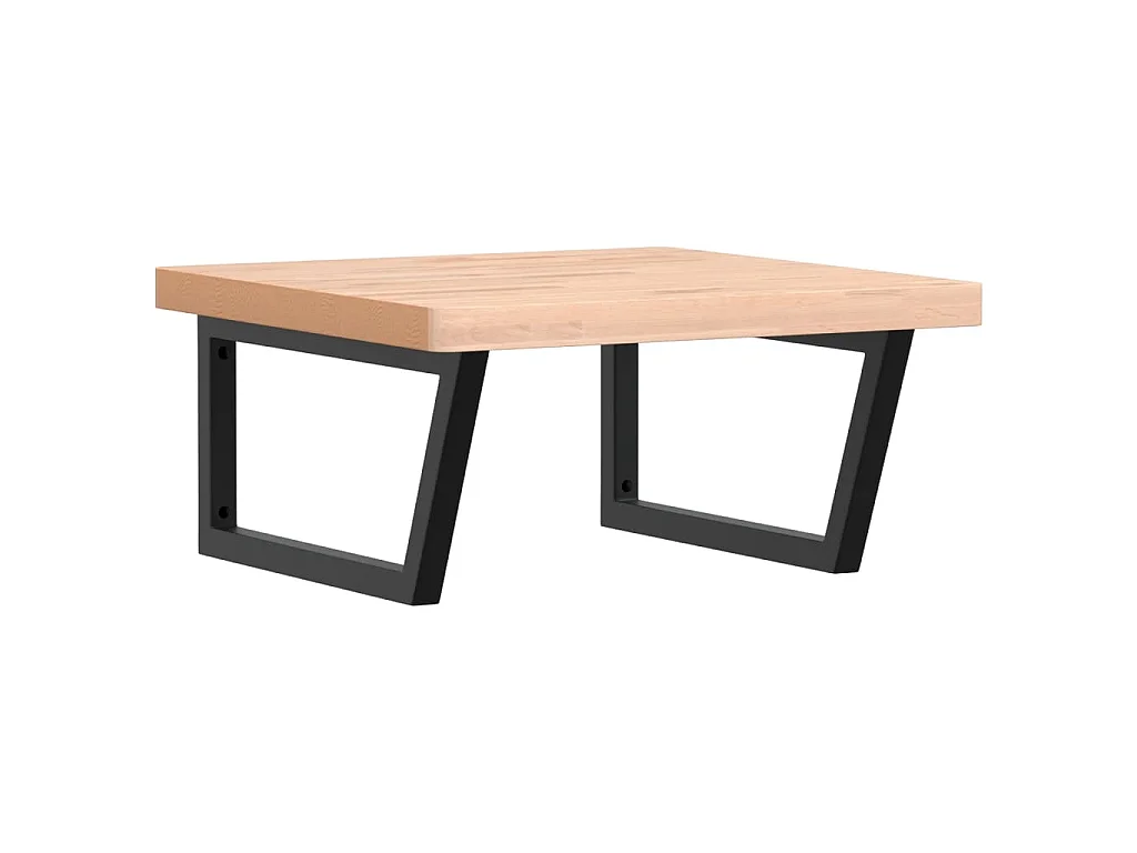 Badkamer wandschap staal en massief beukenhout