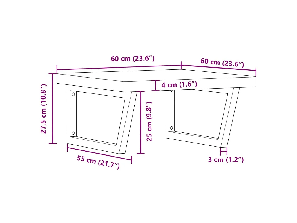 Badkamer wandschap staal en massief beukenhout