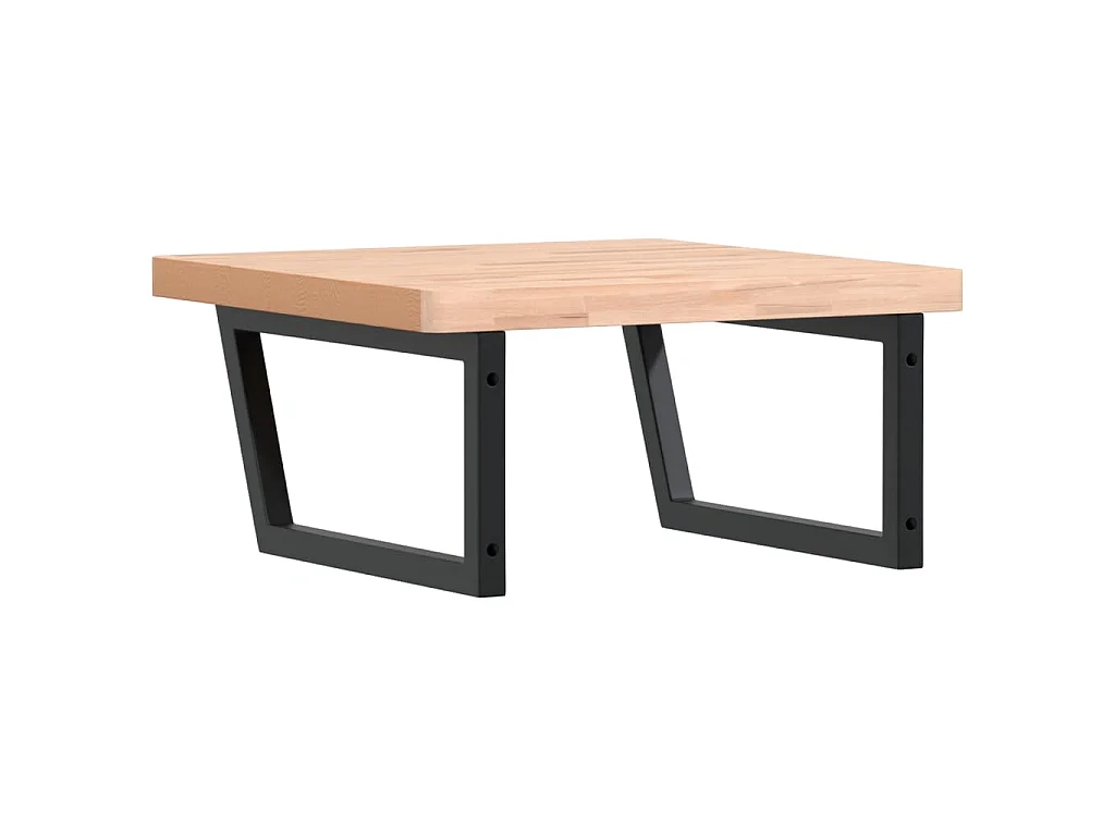 Badkamer wandschap staal en massief beukenhout