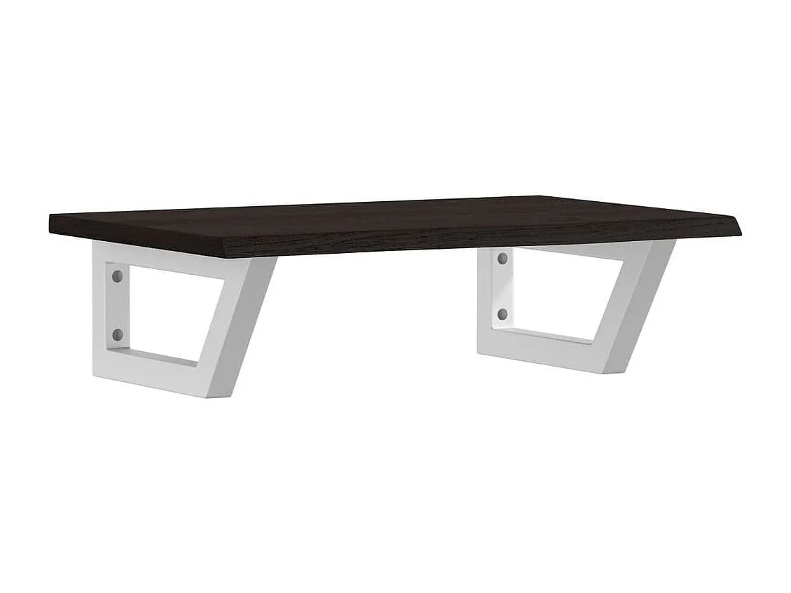 Ripiano a Parete per Lavabo in Acciaio e Massello di Rovere