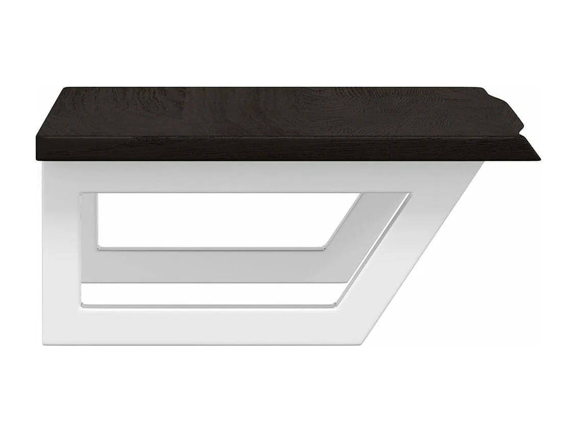 Ripiano a Parete per Lavabo in Acciaio e Massello di Rovere