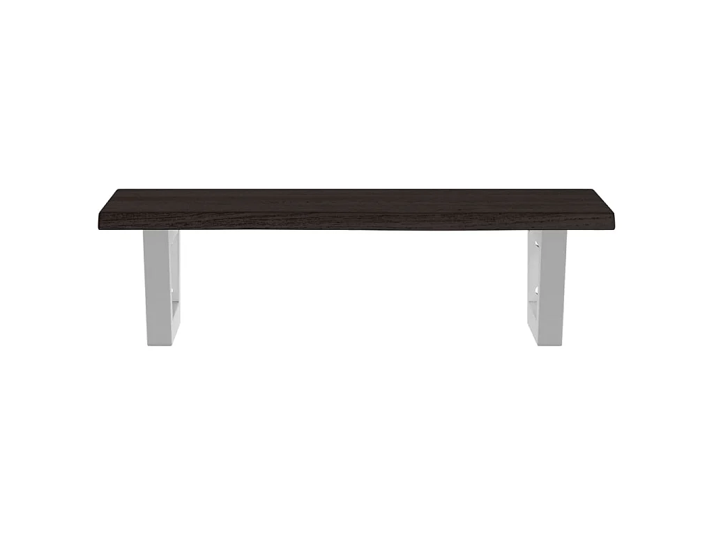 Estante de lavabo de pared de acero y madera maciza de roble