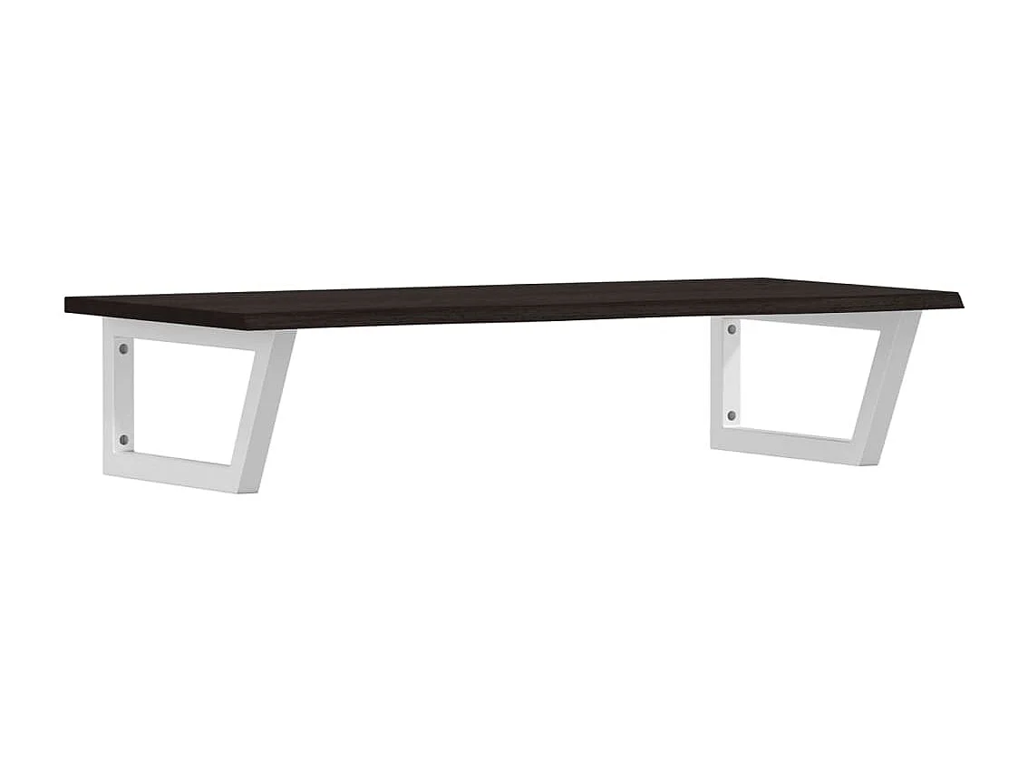 Étagère de vasque murale acier et bois de chêne massif